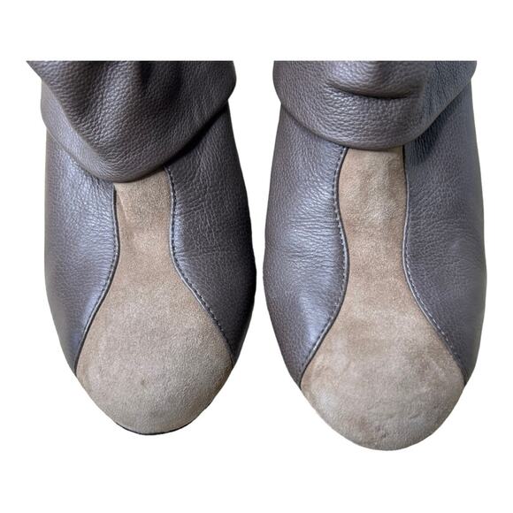 See by Chloe Melia Two Tone Leather Suede Foldover Heeled Boots Size 40 - Picture 8 of 15